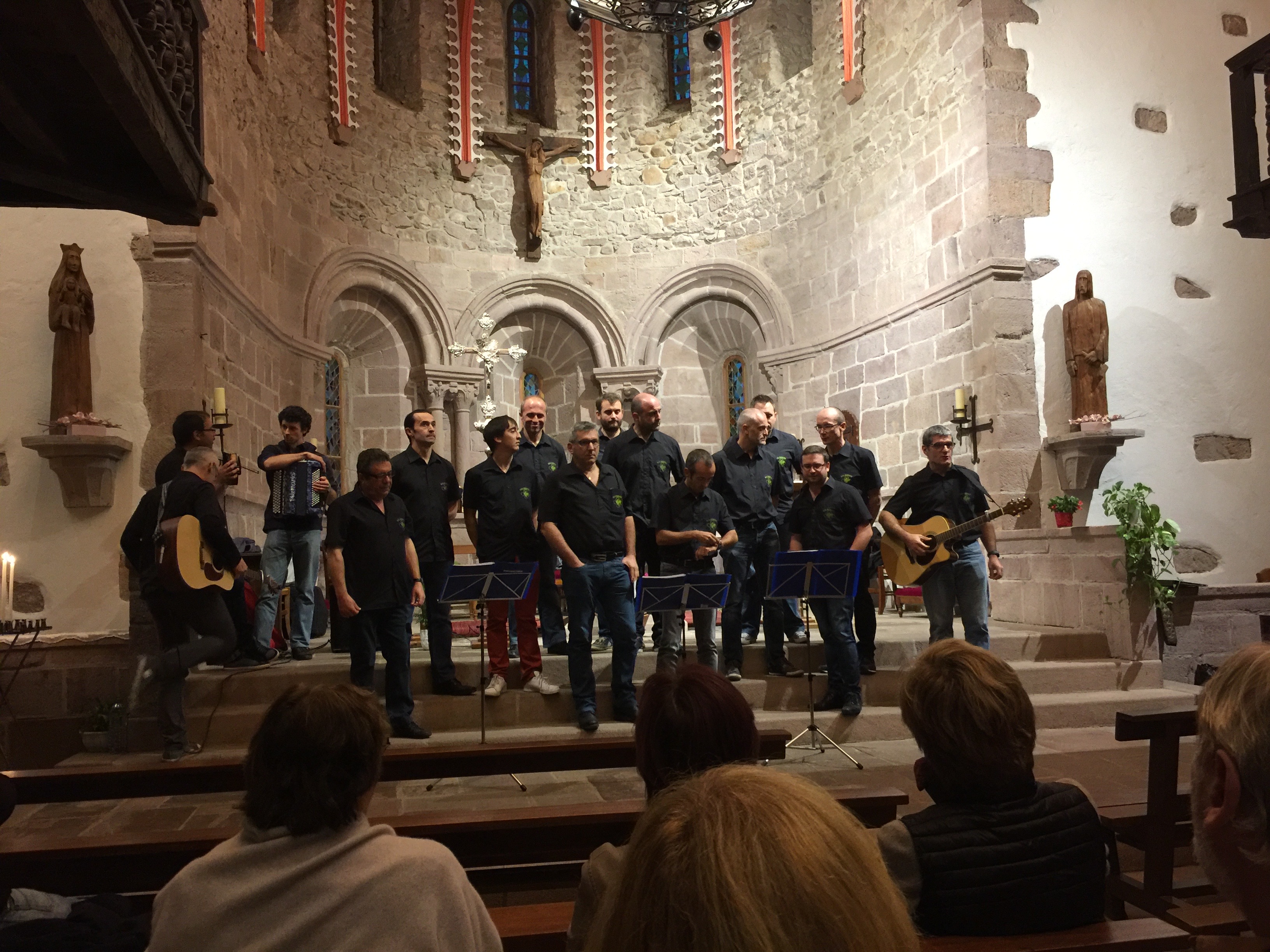 The men's choir performing in Bidarray